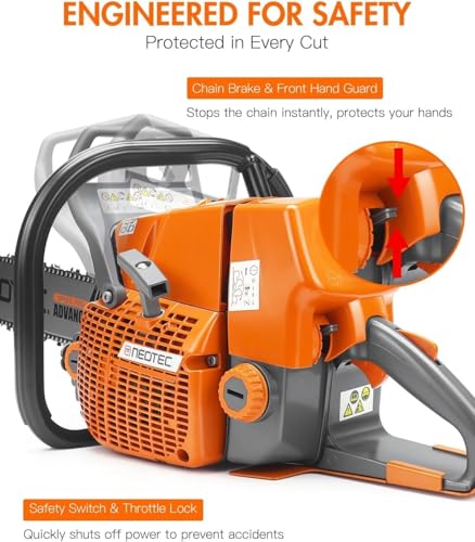 NS892V1 92cc Gas Powered Chainsaw 42" Bar & Chain 5.2KW 7HP 2-Cycle Engine Heavy-Duty Professional Forestry Saw for Large Wood Cutting Compatible with MS660 G660 Parts - size: 42 inch