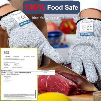 Dowellife Cut Resistant Gloves Food Grade Level 5 Protection, Safety Kitchen Cuts Gloves for Oyster Shucking, Fish Fillet Processing, Mandolin Slicing, Meat Cutting and Wood Carving (X-Large-12 Pairs) - size: X-Large (Pack of 12), style: Original