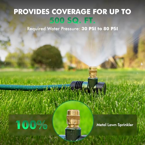 RESTMO 2 Pack Heavy-Duty Full-Metal Lawn Sprinklers for Yard - color: Green, size: 2 Pack