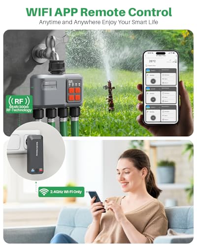 WiFi Sprinkler Timer 4 Zone, WiFi Smart Water Timer for Garden Hose - style: 4 Zone