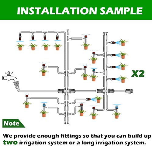 Maotong 240FT Drip Irrigation System Kit, Automatic Garden Watering Misting System for Greenhouse, Yard, Lawn, Plant with 1/2 inch Hose 1/4 inch Distribution Tubing and Accessories - size: 240 FT (40FT Main tube+200FT Distribution tube)
