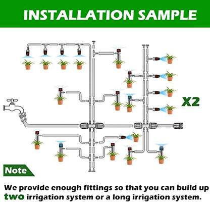 Maotong 240FT Drip Irrigation System Kit, Automatic Garden Watering Misting System for Greenhouse, Yard, Lawn, Plant with 1/2 inch Hose 1/4 inch Distribution Tubing and Accessories - size: 240 FT (40FT Main tube+200FT Distribution tube)
