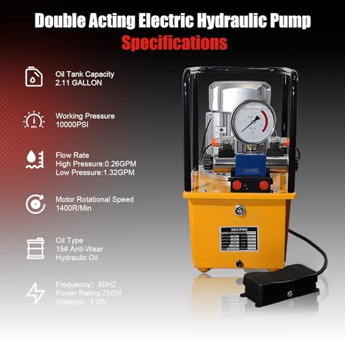 Electric Hydraulic Pump Double Acting 10000 PSI 8L Hydraulic Power Pack