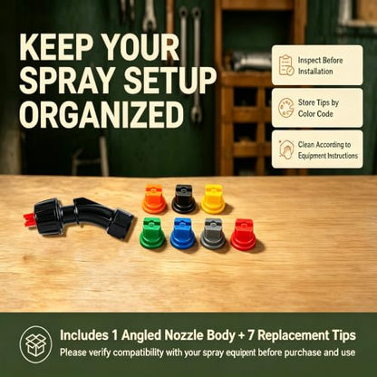 110° Flat Fan Spray Nozzle Tips 0.1-0.6mm, 7-Piece Replacement Set