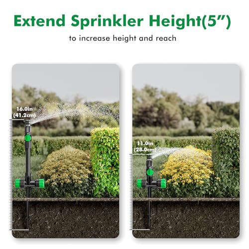 RESTMO Above Ground Sprinkler System,Irrigation Sprinklers for Yard,Green - color: Green