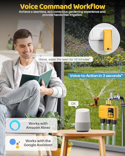 WiFi Water Timer 3 Outlet Garden, Brass Inlet & Outlet - size: 3 Outlet I/O