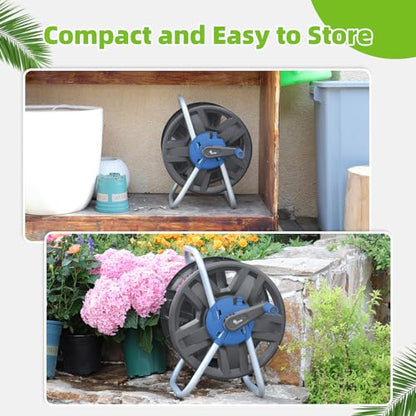 Water Hose Reel,Holds 60-80 Ft of 5/8" Hose - color: Blue