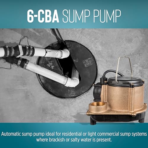 Little Giant 6-CBA 115V, 1/3 HP Bronze Automatic Sump Pump, 10' Cord