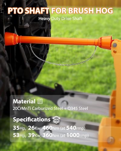 39"-55" Adjustable PTO Driveline Shaft, 1-3/8" 6-Spline Round End