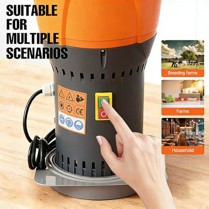 Grain Mill Corn Grinder, 1000W Electric Feed Ginder Mill 7L - size: 7L Round