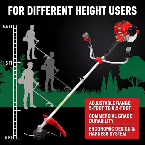 58CC 2-Stroke Gas Brush Cutter Pro-Grade String Trimmer EPA Compliant Orange Heavy-Duty Weed Eater Lawn & Overgrowth Clearing Tool
