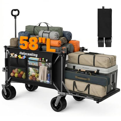 58" L Extender Collapsible Wagon, Extra Long with Tailgate - size: 240L