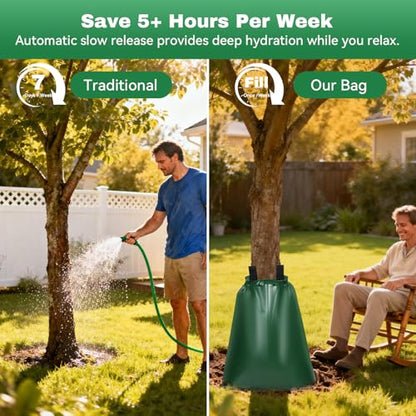 20 Gallon Tree Watering Bag 1Pc, Slow Release Drip Irrigation for New Trees, Durable PVC Deep Root Watering Device for Water Saving, Garden & Orchard