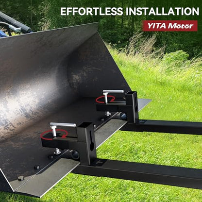 YITAMOTOR 43" Clamp on Pallet Forks, 2000lbs Skid Steer Tractor Bucket Fork - size: 43 Inch 2000LBS