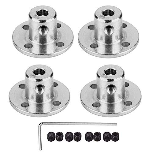 4Pcs 4mm Flange Coupling Connector, Rigid Guide Model Coupler Accessory, Shaft Axis Fittings for DIY RC Model Motors - size: 4mm