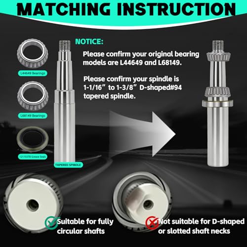 2 Sets 3500lb Trailer Bearing Kit L68149 L44649 Trailer Axle Kit,Boat Trailer Bearing Kit 171255TB Seal Fits for 1-3/8'' to 1-1/16'' Trailer Wheel Bearings 1.98" Dust Caps and Rubber Plugs Cotter Pins - color: l68149-2Sets