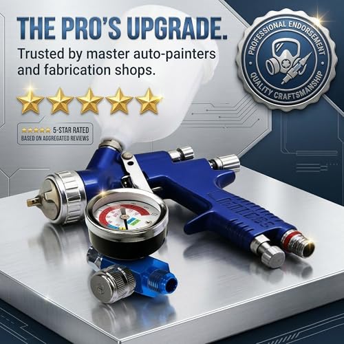 LE LEMATEC Paint Spray Gun Air Pressure Regulator with Gauge, 1/4 NPT