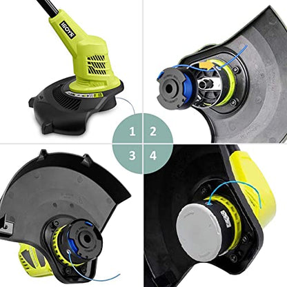 YWTESCH 11 Pack Weed Wacker String Replacement Compatible with Ryobi One+ String Trimmers, 0.065'' AC14RL3A String Trimmer Refill Spool Autofeed Weed Eater String for Ryobi 18v,24v,40v(9 Spool+2 Cap) - size: 9 Spools + 2 Caps