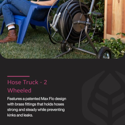 Yard Butler Hose Cart, Metal Hose Caddy, 2 Wheels, 200 Feet - size: 200 ft