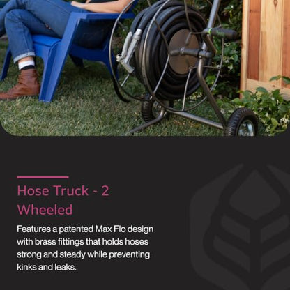 Yard Butler Hose Cart, Metal Hose Caddy, 2 Wheels, 200 Feet - size: 200 ft