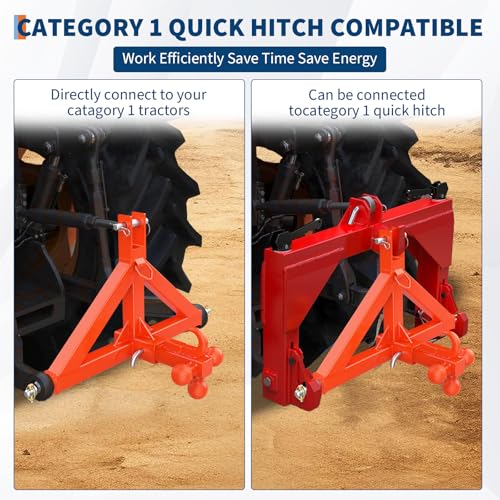 Garvee 3 Point Hitch Receiver with 2 in Receiver, 3 Ball & Hook - color: Orange, size: 32.5"x17.5"