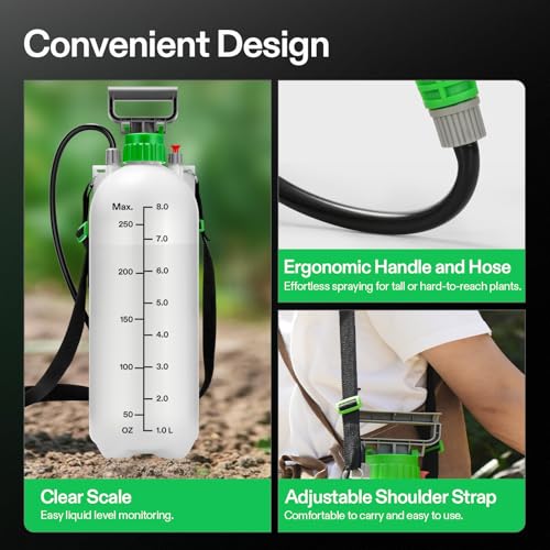 VIVOSUN 2.1 Gal/8L Pump Sprayer, Garden Water Sprayer - size: 2.1 gal