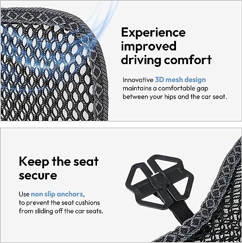 carrotez Cool & Breathable 3D Air Mesh Car Seat Cushion Pad 41" x 15" Black