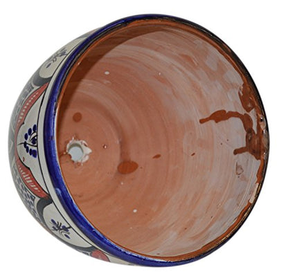 Flower Pot Moroccan Spanish Garden Drain Hole Ceramic Planter Handmade