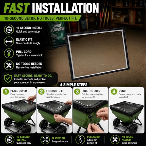 Broadcast Spreader Hopper Cover for Walk-Behind Spreaders, 18.1 × 16.1 in