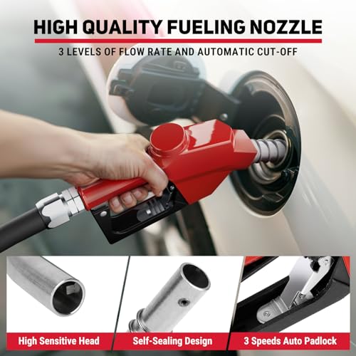 Diesel Fuel Hose Reel 1" x 50', Retractable with Nozzle - color: Silver, size: 1 inch 50FT