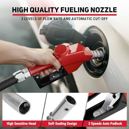 Diesel Fuel Hose Reel 1" x 50', Retractable with Nozzle - color: Silver, size: 1 inch 50FT