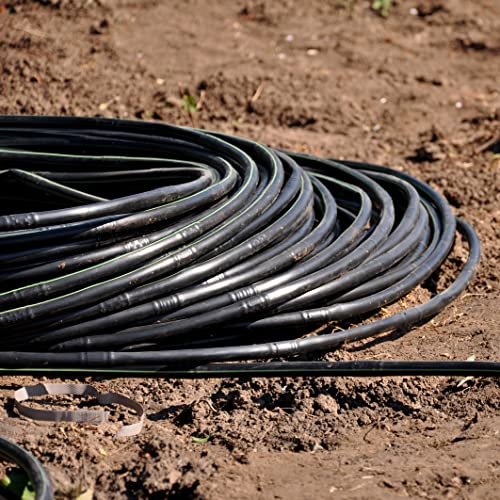 (50' ft Roll) - USA Made - 1/4-Inch x Irrigation/Hydroponics Dripline with 6-Inch Emitter Spacing (Brown) (50' Foot Roll) - size: 50' Foot Roll
