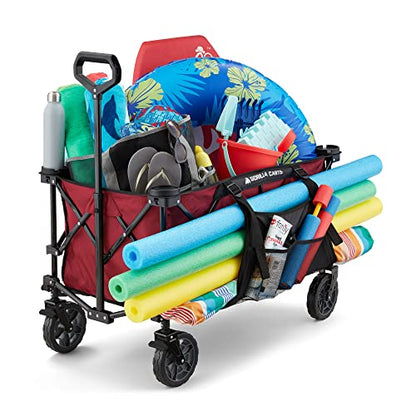 Gorilla Carts Collapsible Folding Outdoor Utility Wagon, 7 Cu Ft, Red - color: Red