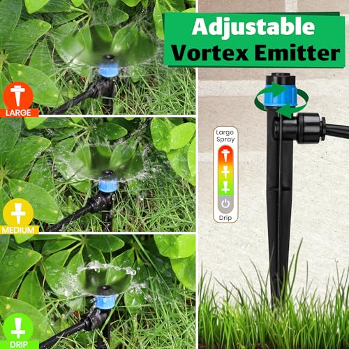MIXC Quick-Connect Drip Irrigation Emitters for 1/4" Drip Irrigation Tubing - color: Blue