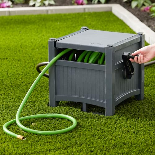 Suncast 100 ft Garden Hose Reel Hideaway, Cyberspace Grey - size: 100' (Cyberspace)