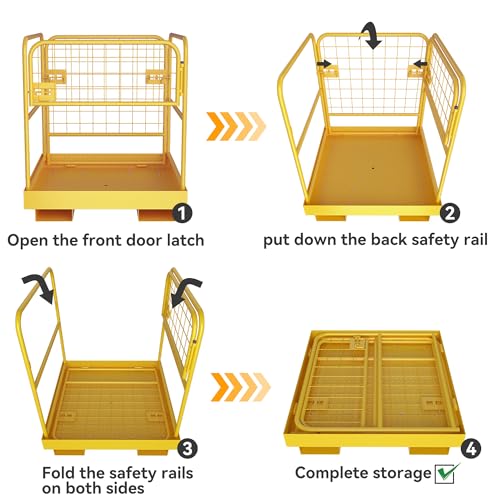 YINTATECH 36"x36" Forklift Safety Cage 1150 lbs Work Platform Basket