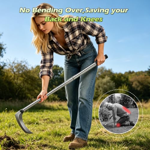 Sickle Weed Garden Scythe Tool Hand Grass Long Handle Cutter -39inch