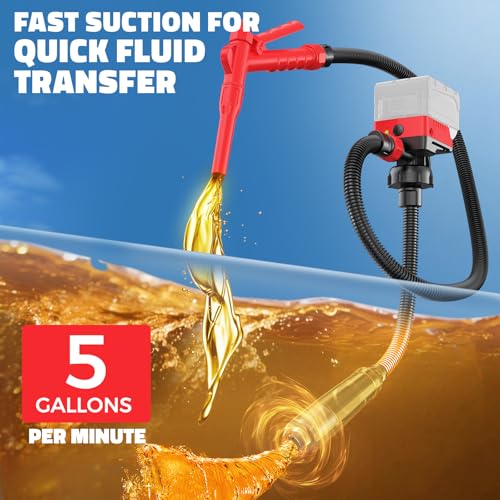 DIYtoolifz 5 GPM Cordless Fuel Transfer Pump Compatible with Milwaukee 18V