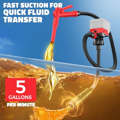 DIYtoolifz 5 GPM Cordless Fuel Transfer Pump Compatible with Milwaukee 18V
