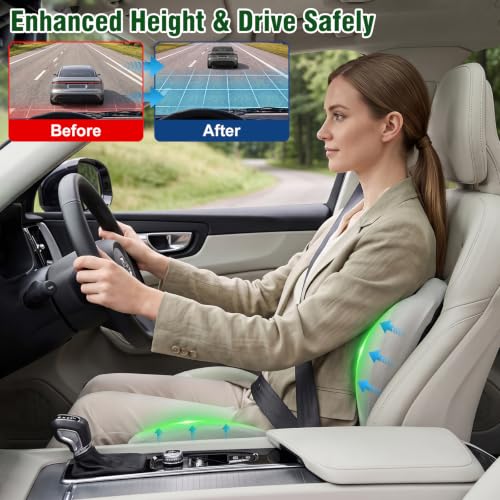 Car Seat Cushion Office Chair Cushion with Lumbar Support Pillow - color: Green Gray
