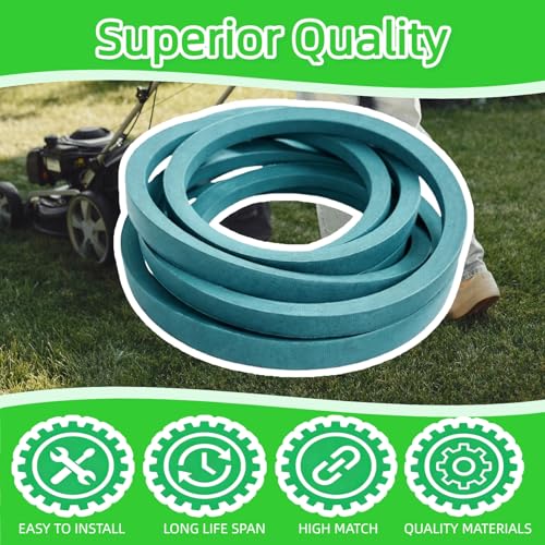 1522061 Lawn Mower Deck Belt 5/8"x 176" Premium Standard Rubber, Compatible with Ferris Scag Toro Snapper Simplicity Husqvarna, Replace for OEM 22061 482652 106-7369 5103391, High Wear Resistance - size: 5L1760