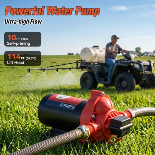 12V Sprayer Pump, 4.4gpm-10amp-60psi, Chemical and Corrosion Resistant, Compatible with Roundup, Diaphragm Pump with Pressure Switch and Self-Priming for Agricultural Spraying, Rv, Boats, Etc - size: 4.4GPM