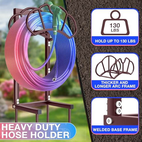 Qatsrin Garden Hose Holder Holds 160ft, Rustproof Water Hose Storage Bronze - color: Bronze, size: Crown