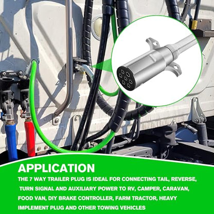 Nilight Heavy Duty 7 Pin Round Trailer Connector Assembly - color: SAE J560 Plug
