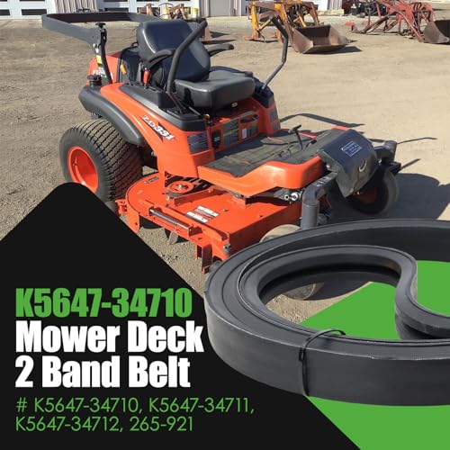 K5647-34710 Mower Deck 2 Band Belt Fit for Kubota ZD326 ZD331 ZD321 ZD28 ZD25 ZD21 with 60" Deck Replace# K5647-34711 K5647-34712 (1-1/8" x 123") - size: 1-1/8" x 123"