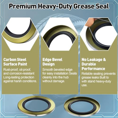 4pack 010-010 Double Lip Grease Seal 2.125" x 3.376" 21333TB for Dexter | Grease Seals & Cotter Pins Fits 5,200–6,000 lb Trailer Axles, #42 Spindle – Replaces Dexter DL-2125-03, 21333TB Spindle - color: 2.125”ID x 3.376”OD, size: 4 pack