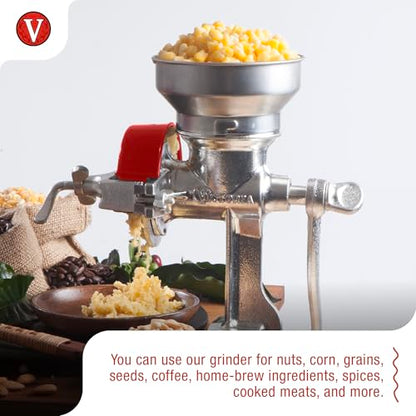 Victoria Manual Cast Iron Grain Mill 1200g with Low Hopper - size: Low 1200gr