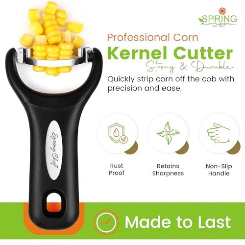 Spring Chef Stainless Steel Corn Peeler, Corn on the Cob Stripper Tool