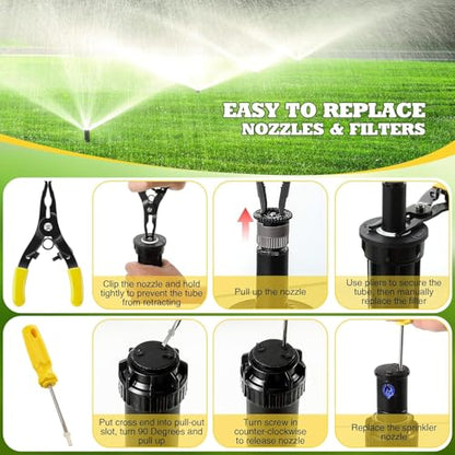 Sprinkler Adjustment Tool Compatible with Hunter/Rain Bird, Yellow - color: Yellow