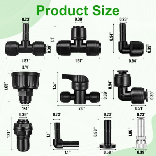 86 Pack 1/4 Reptile Mister Nozzles Kit, Reptile Misting System - size: 84 Pack Mister Nozzles Kit
